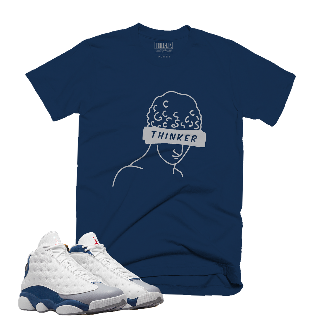 Thinker | Retro Air Jordan 13 French Blue Colorblock T-shirt