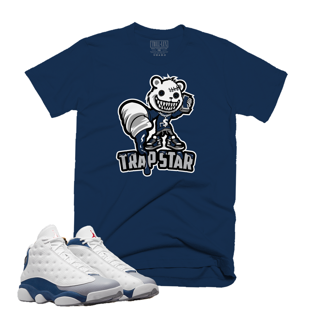 Trap Star | Retro Air Jordan 13 French Blue Colorblock T-shirt
