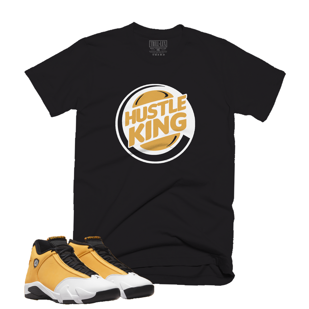 Hustle King | Retro Air Jordan 14 Ginger Colorblock T-shirt