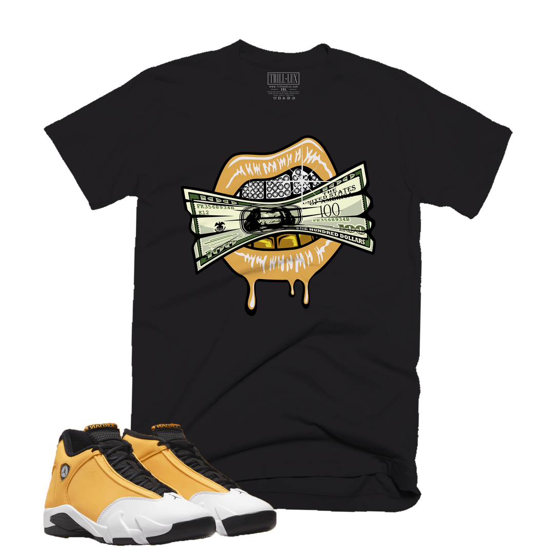 Money Lips | Retro Air Jordan 14 Ginger Colorblock T-shirt