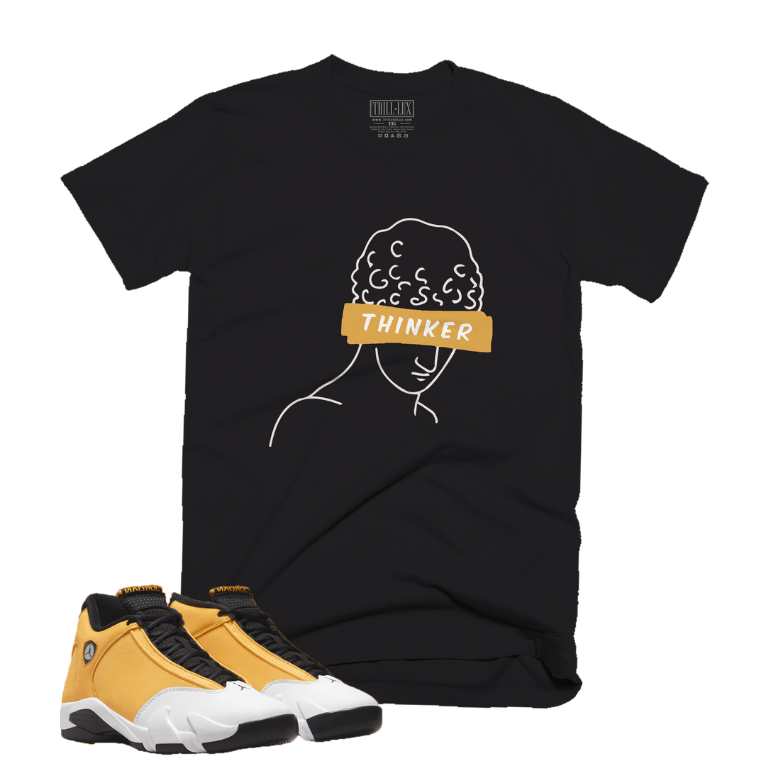 Thinker | Retro Air Jordan 14 Ginger Colorblock T-shirt