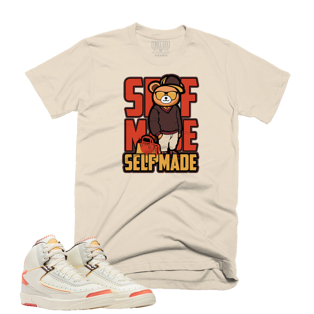 Self Made Bear | Retro Air Jordan 2 Maison Chateau Rouge Colorblock T-shirt