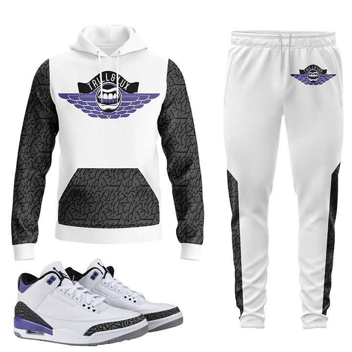 Flight | Air Jordan 3 Dark Iris Inspired Jogger and Hoodie Suit |