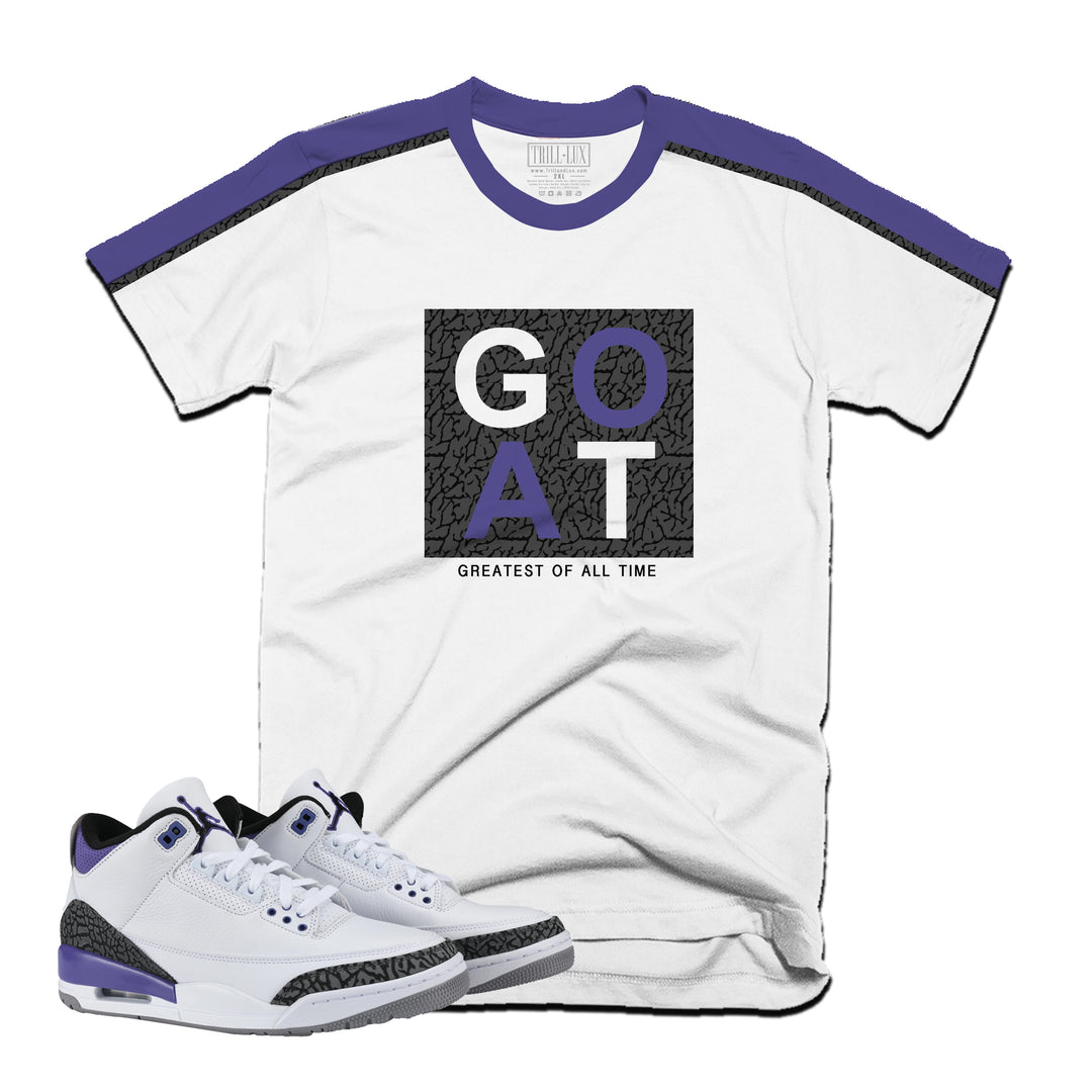 GOAT Tee | Retro Air Jordan 3 Dark Iris T-shirt