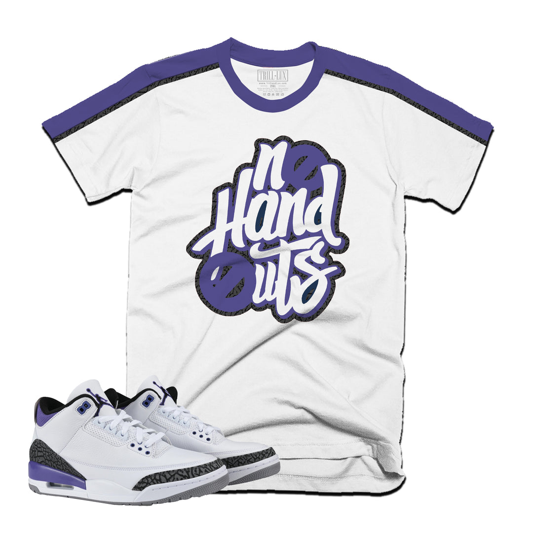 No Hand Outs Tee | Retro Air Jordan 3 Dark Iris T-shirt
