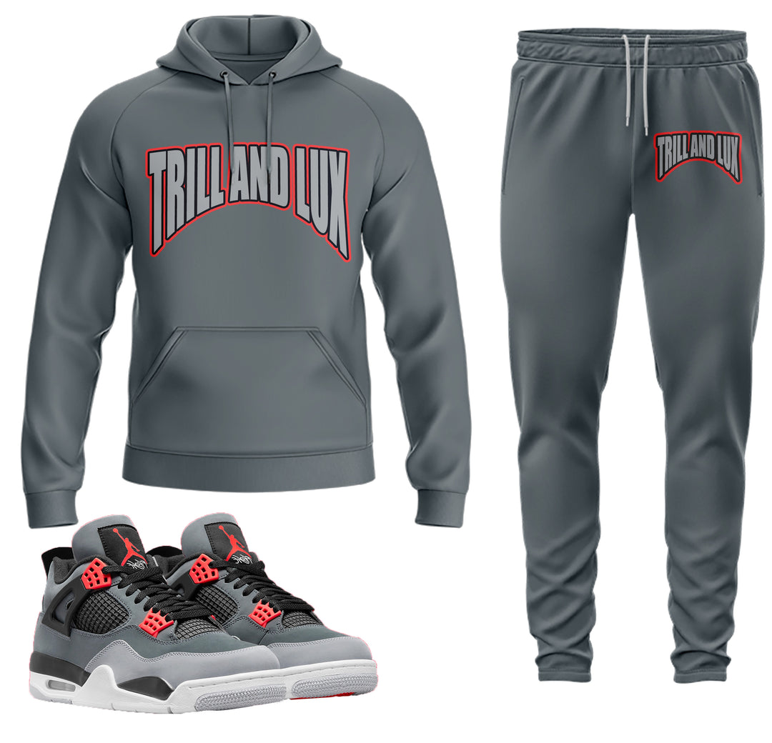 Trill and Lux | Air Jordan 4 Infrared Inspired Jogger and Hoodie Suit |