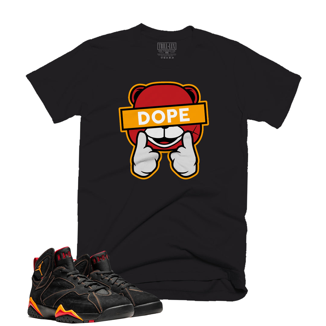 Dope Bear | Retro Air Jordan 7 Black Citrus Colorblock T-shirt