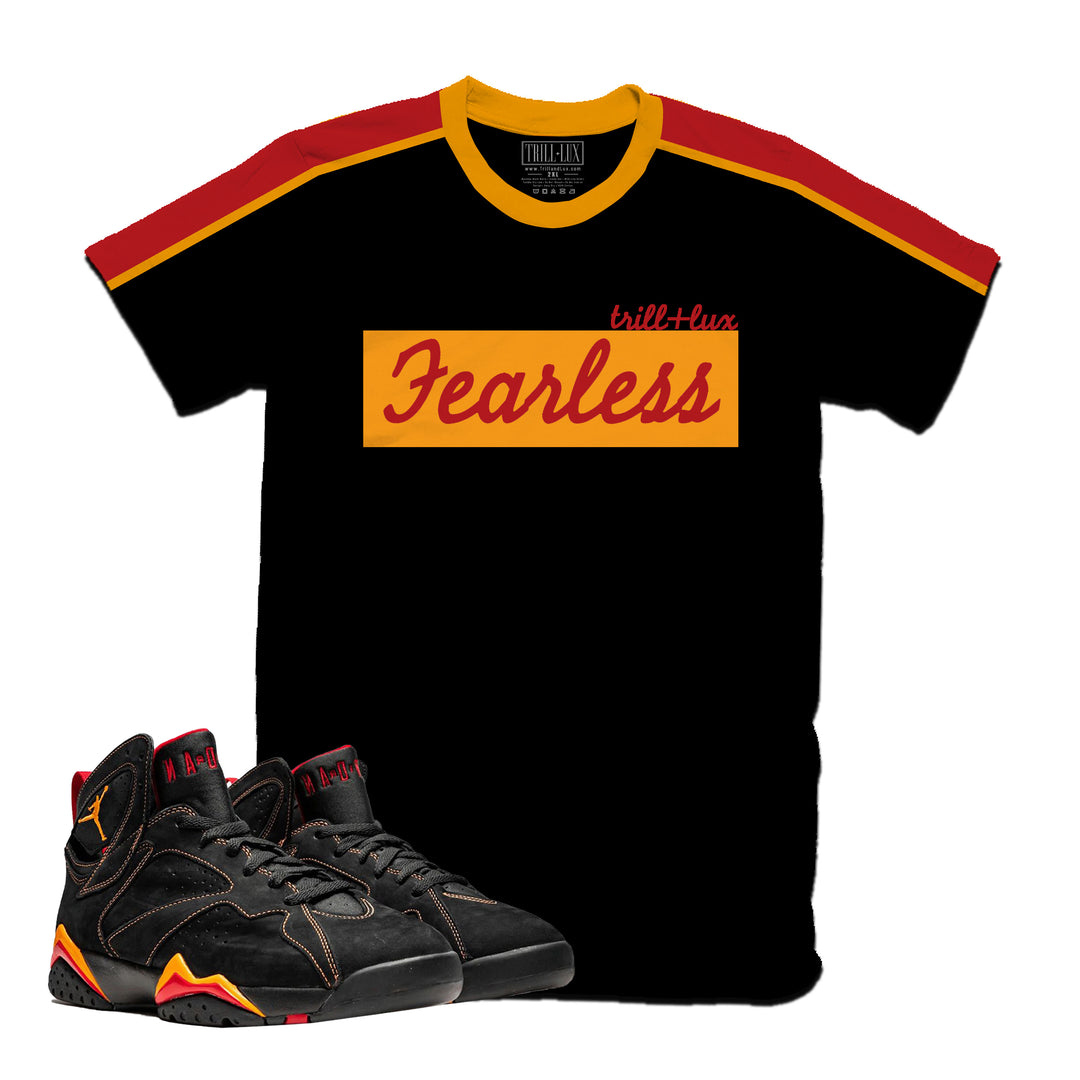 Fearless Citrus | Retro Air Jordan 7 Black Citrus Colorblock T-shirt