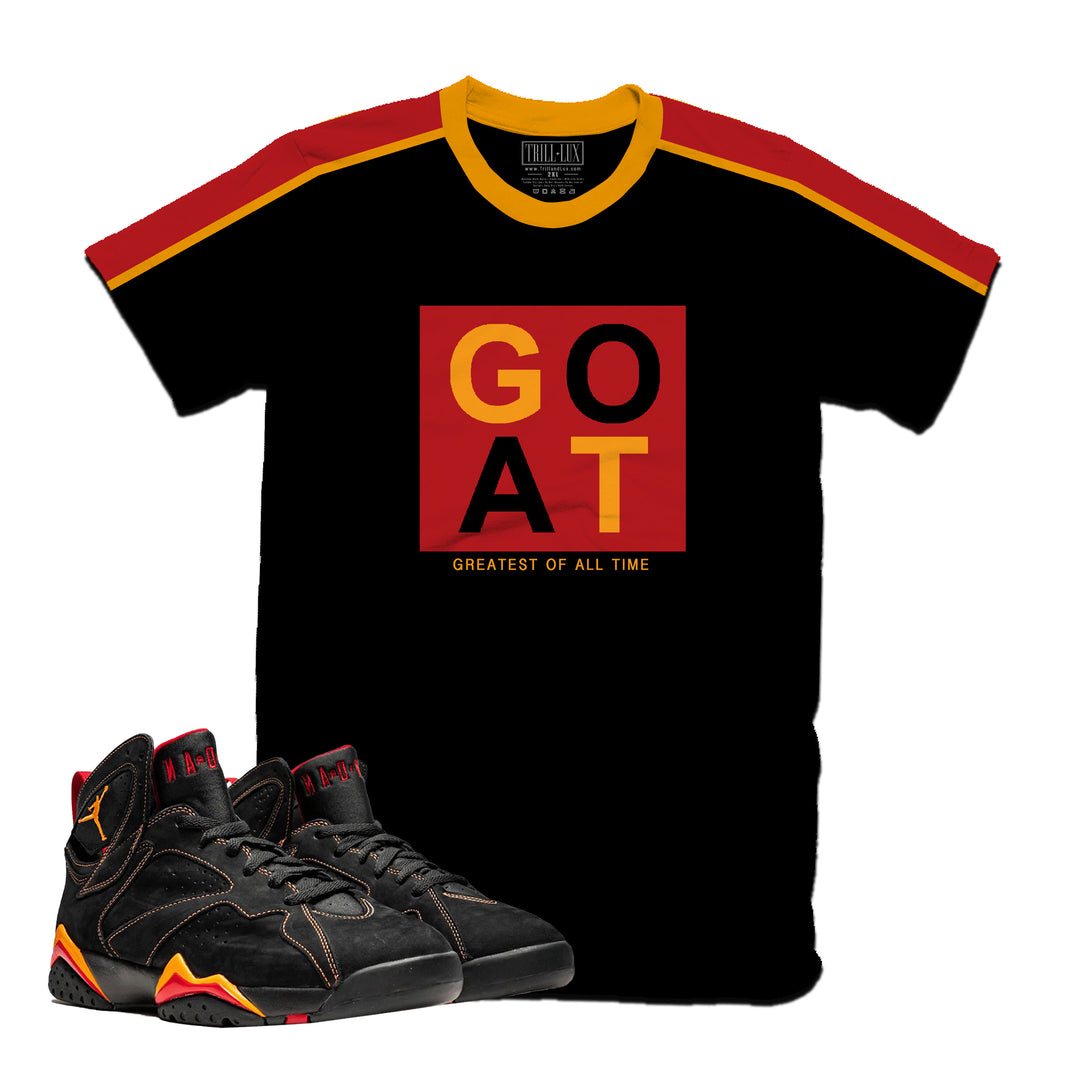 GOAT | Retro Air Jordan 7 Black Citrus Colorblock T-shirt