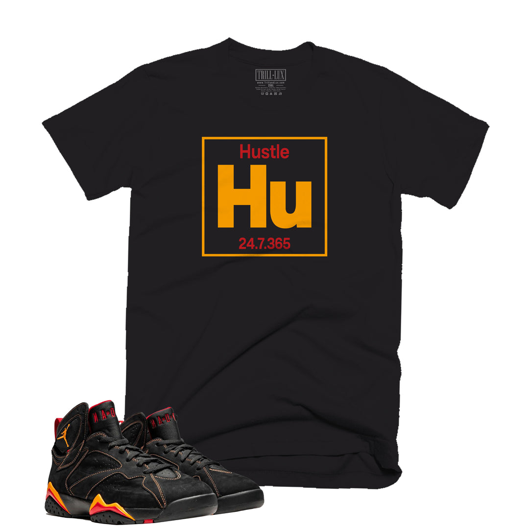 Hustle Element | Retro Air Jordan 7 Black Citrus Colorblock T-shirt