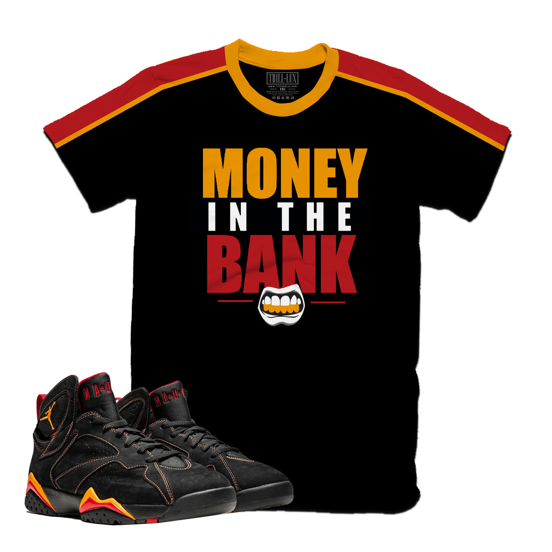 Money in the Bank | Retro Air Jordan 7 Black Citrus Colorblock T-shirt
