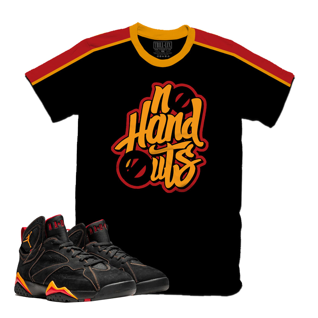 No Handouts | Retro Air Jordan 7 Black Citrus Colorblock T-shirt