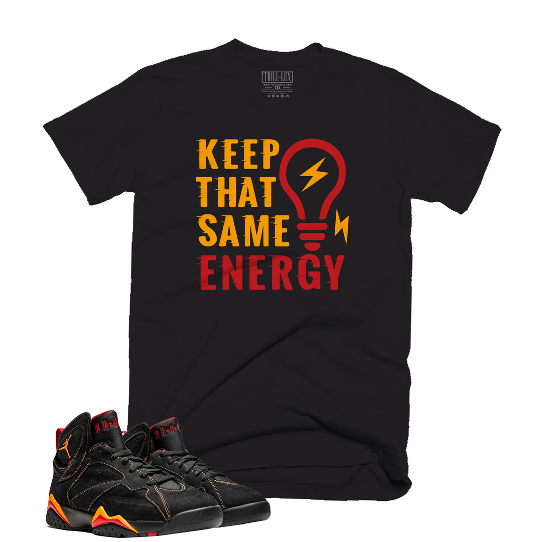 Same Energy | Retro Air Jordan 7 Black Citrus Colorblock T-shirt