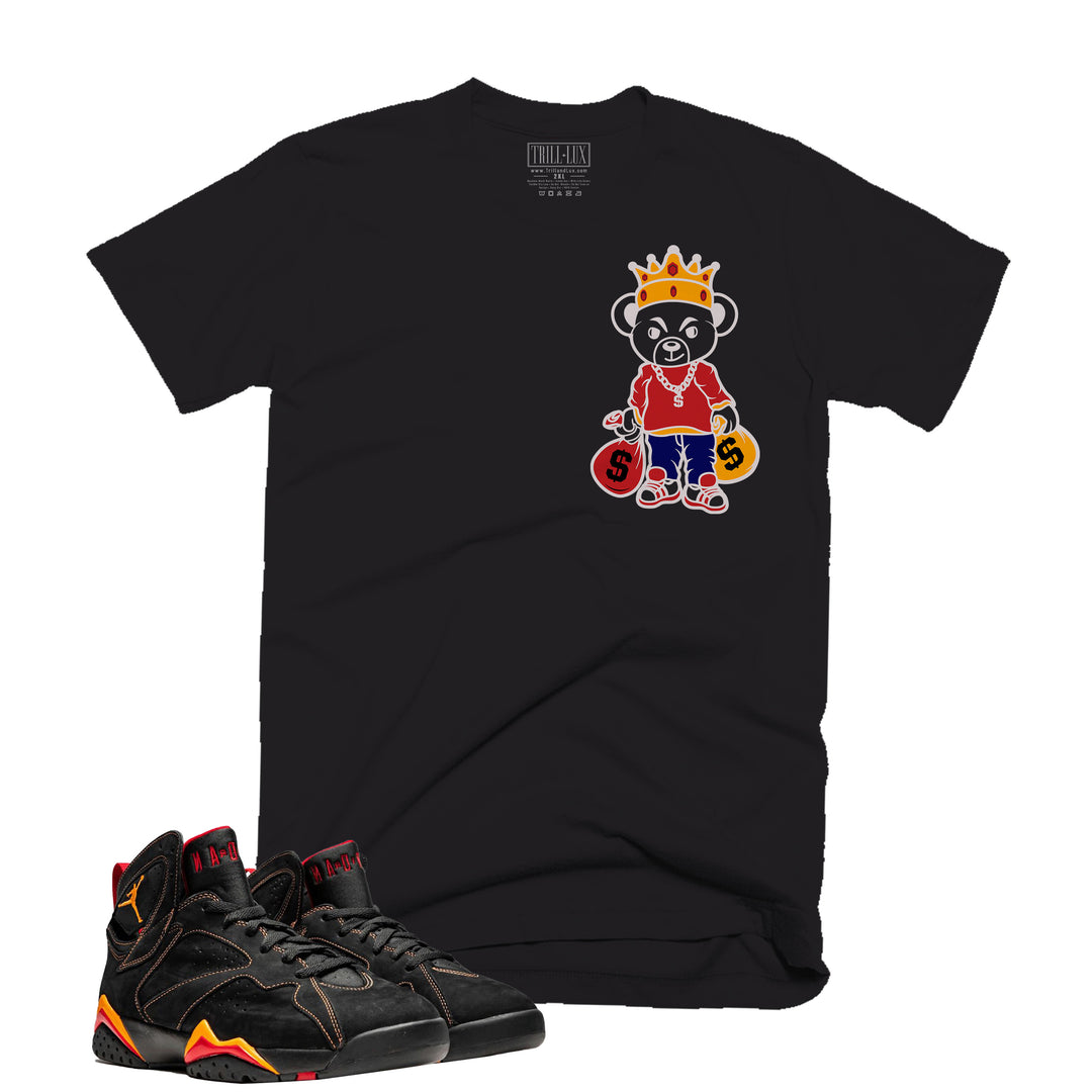 Teddy King | Retro Air Jordan 7 Black Citrus Colorblock T-shirt