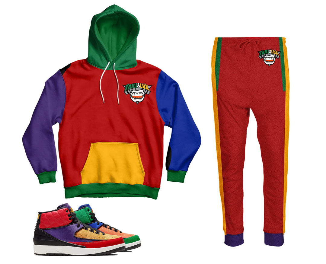 Trill & Lux | Jordan 2 Multi Color  Inspired Jogger and Hoodie Suit | Retro Jordan 2