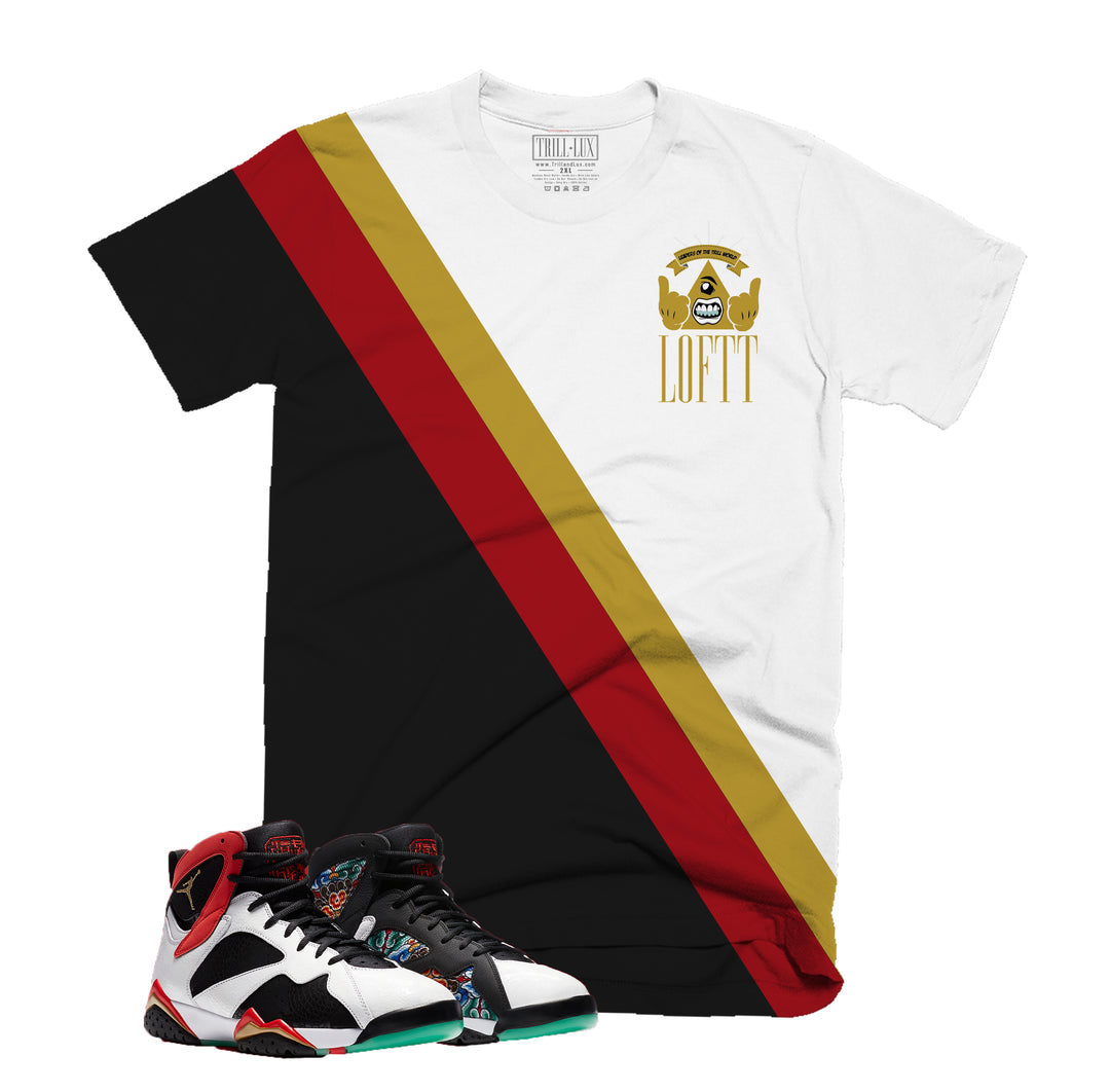 Leaders of the Trill V1 | Retro Air Jordan 7 Chile Red Colorblock T-shirt
