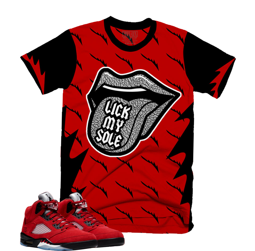 Lick My Sole | Retro Air Jordan 5 Toro Bravo Colorblock T-shirt