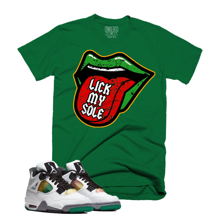 CLEARANCE - Lick My Sole Tee | Retro Jordan 4 | Lucid Green Rasta |  T-shirt