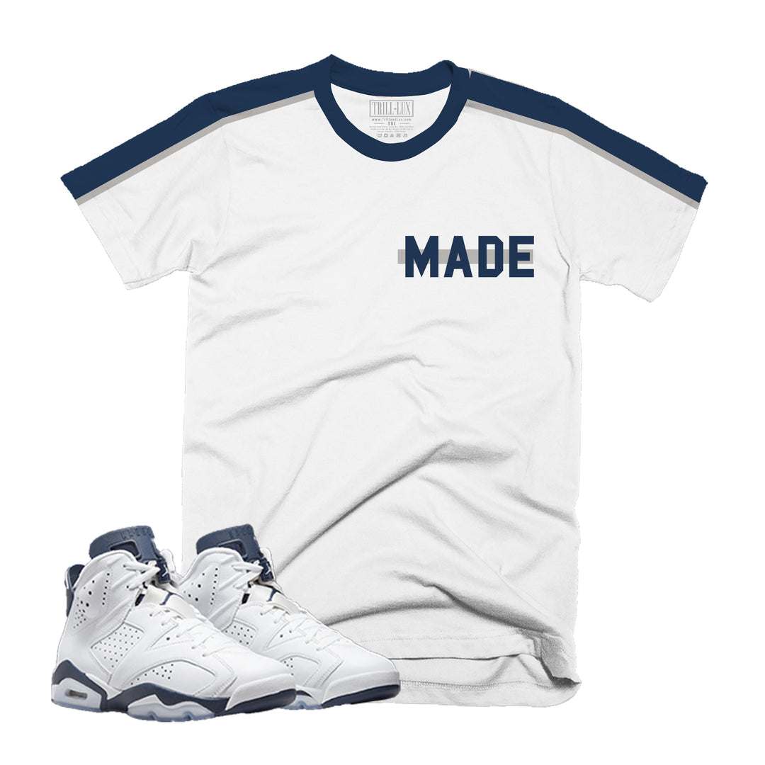 MADE | Retro Air Jordan 6 Midnight Navy Colorblock T-shirt