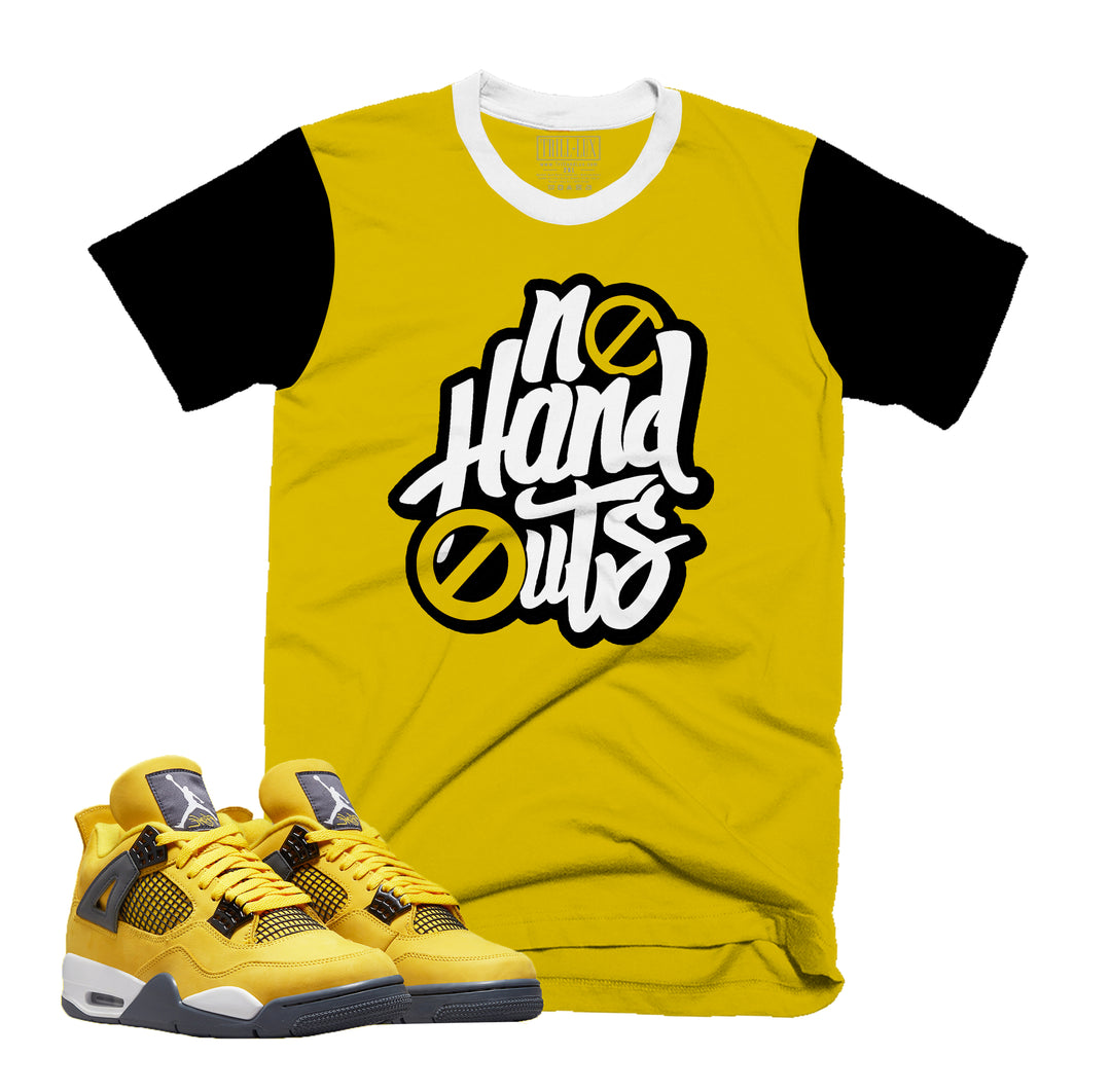 No Hand Outs | Retro Air Jordan 4 Tour Yellow Lightning T-shirt |