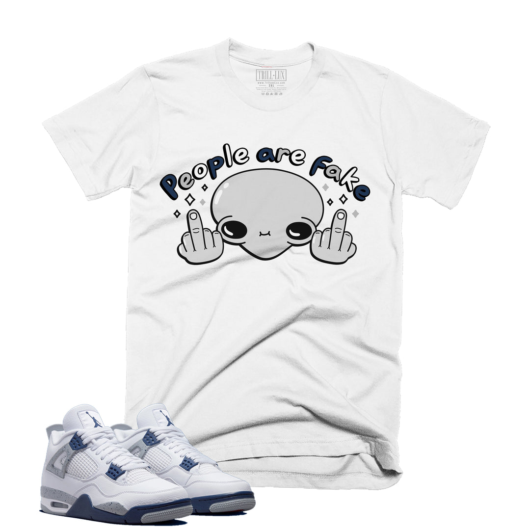 Fake Tee | Retro Air Jordan 4 Midnight Navy Colorblock T-shirt