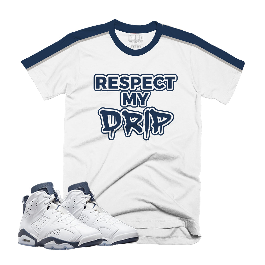 Respect | Retro Air Jordan 6 Midnight Navy Colorblock T-shirt