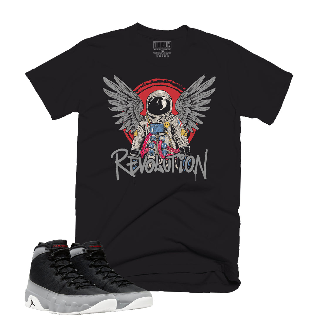 Revolution Tee | Retro Air Jordan 9 Black and Particle Grey T-shirt