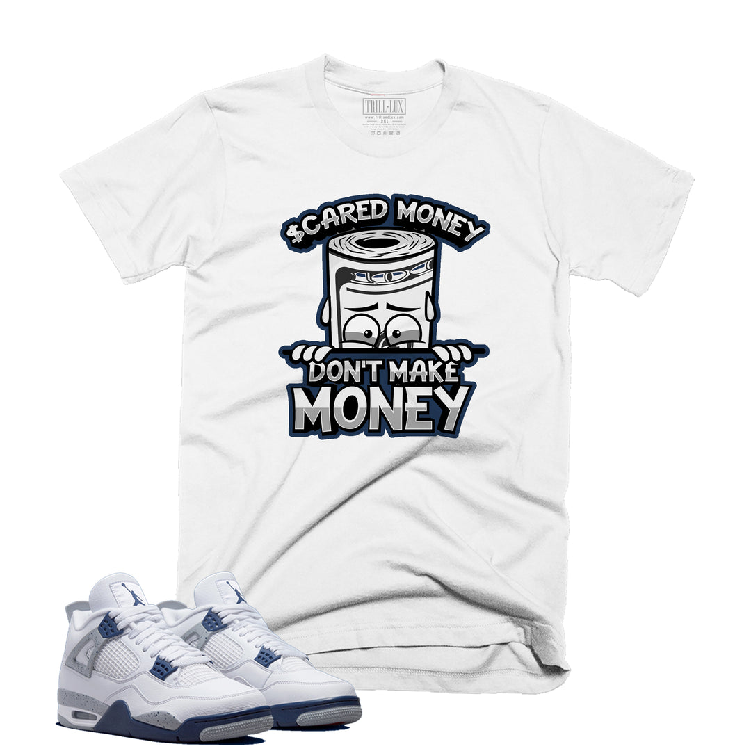 Scared Money Tee | Retro Air Jordan 4 Midnight Navy Colorblock T-shirt