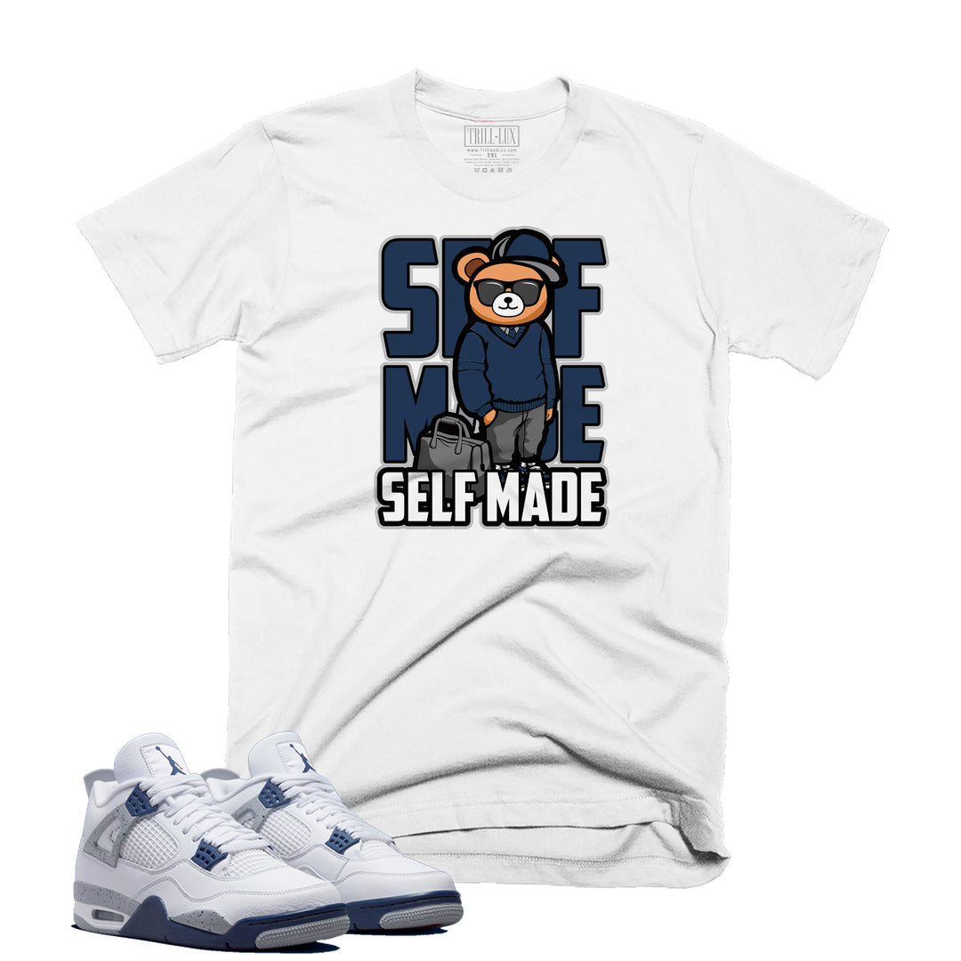 Self Made Tee | Retro Air Jordan 4 Midnight Navy Colorblock T-shirt