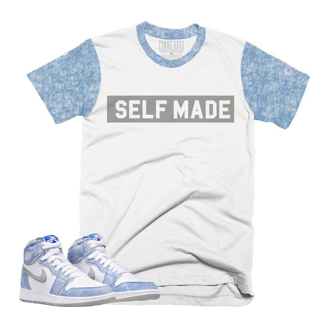 Self Made Tee | Retro Air Jordan 1 Hyper Royal Colorblock T-shirt