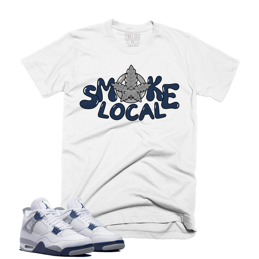 Smoke Local Tee | Retro Air Jordan 4 Midnight Navy Colorblock T-shirt