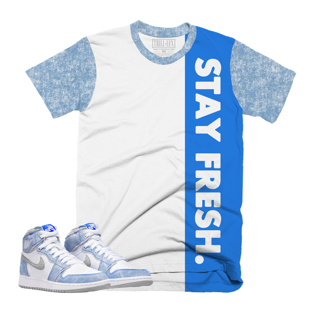 Stay Fresh Tee | Retro Air Jordan 1 Hyper Royal Colorblock T-shirt