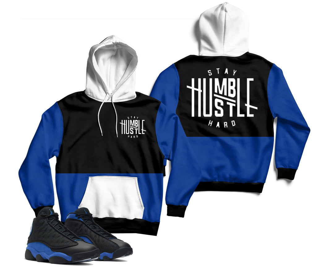 Stay Humble Hustle Hard | Air Jordan 13 Black Royal Inspired Hoodie |