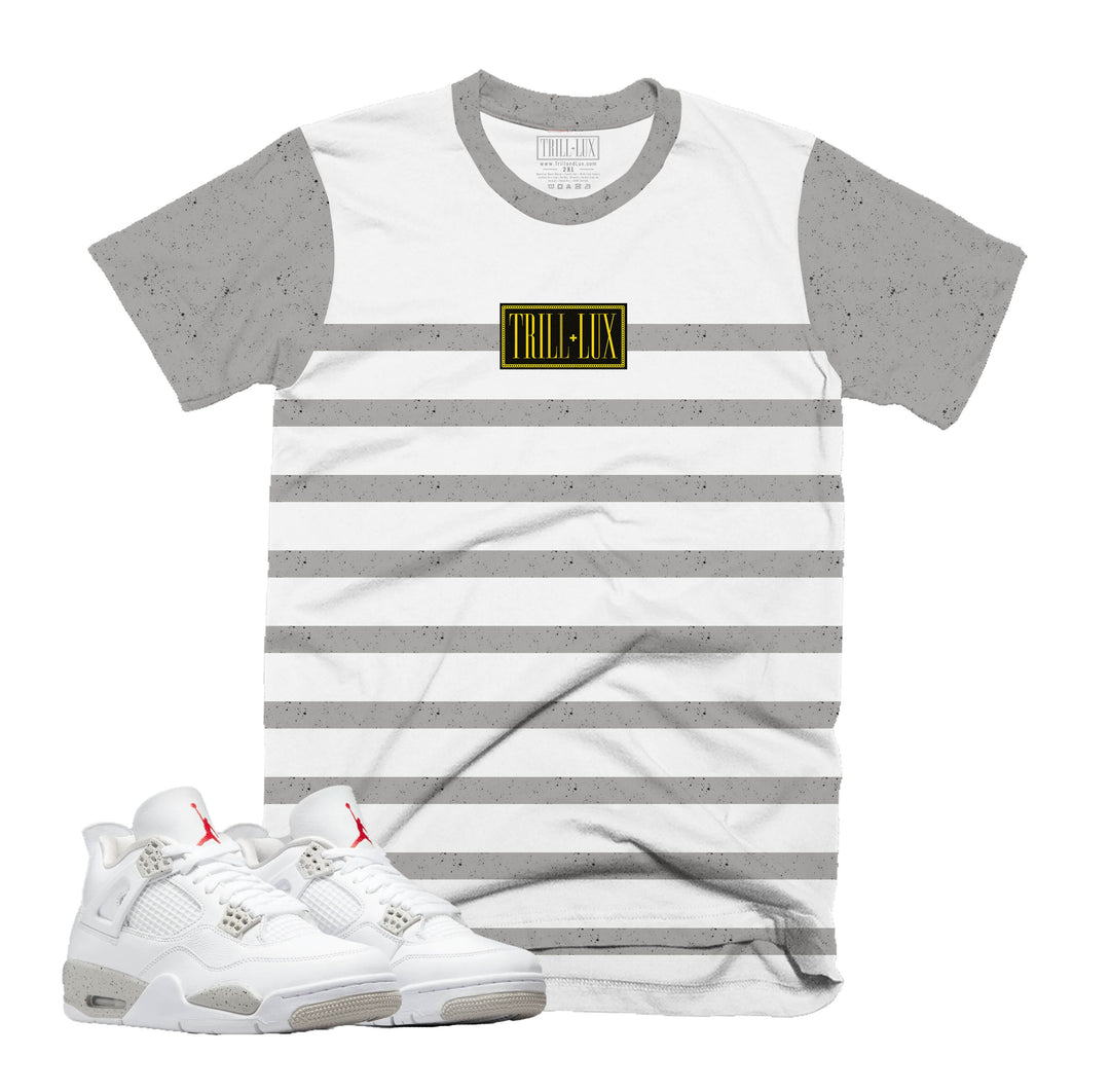 Stripe | Retro Air Jordan 4 Tech White Oreo T-shirt |
