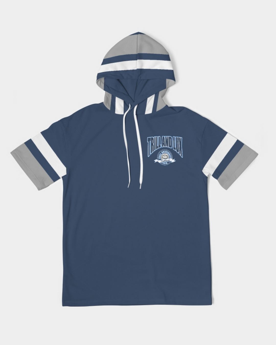 Trill University Short Sleeve Hoodie | Air Jordan 3 Midnight Navy Inspired Hoodie