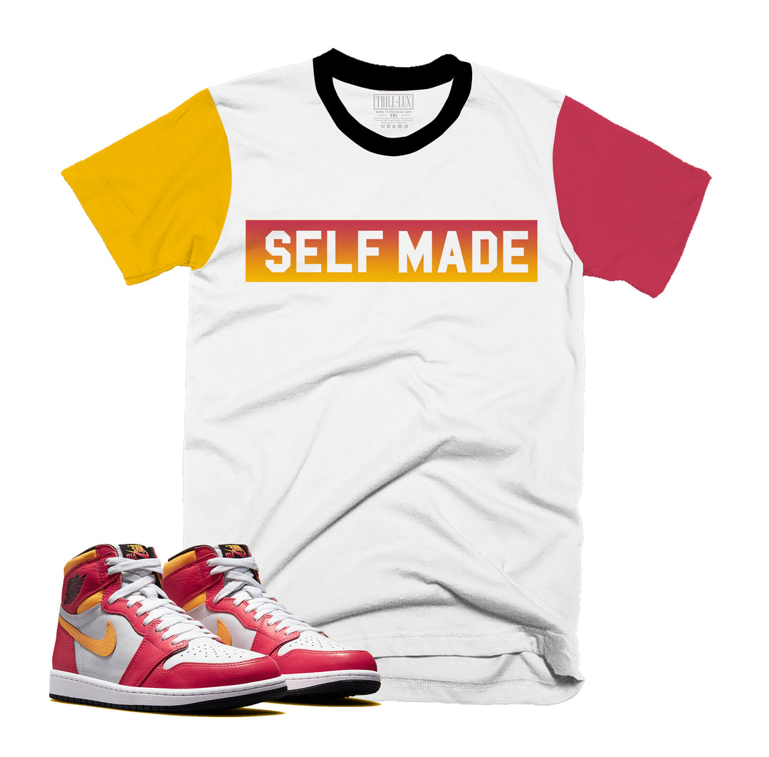 Self Made Tee | Retro Air Jordan 1 Fusion Red Colorblock T-shirt