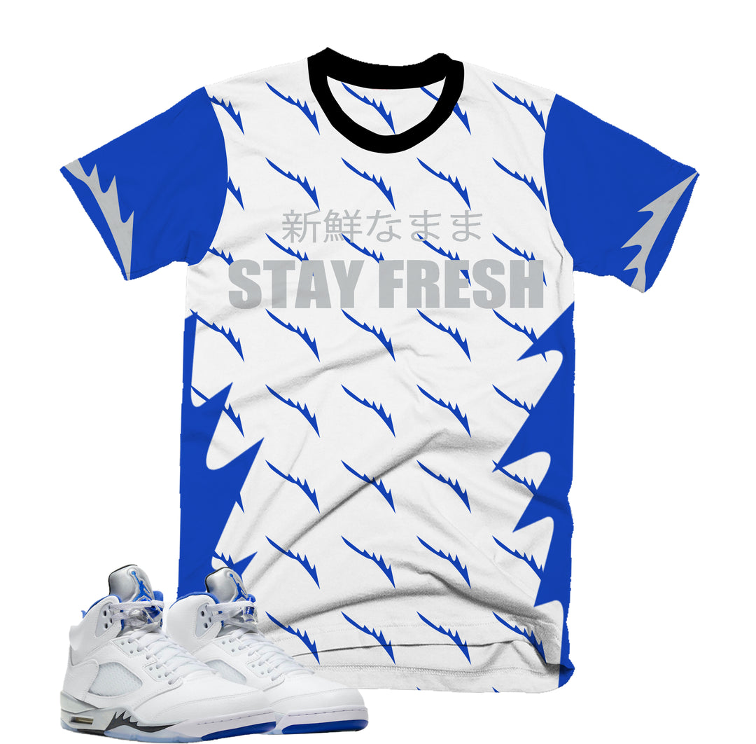 Stay Fresh Bio Tee | Retro Air Jordan 5 Stealth Colorblock T-shirt