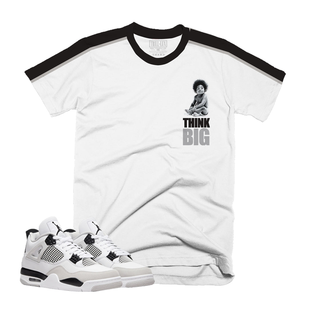 Think Big Tee | Retro Air Jordan 4 Military Black Colorblock T-shirt