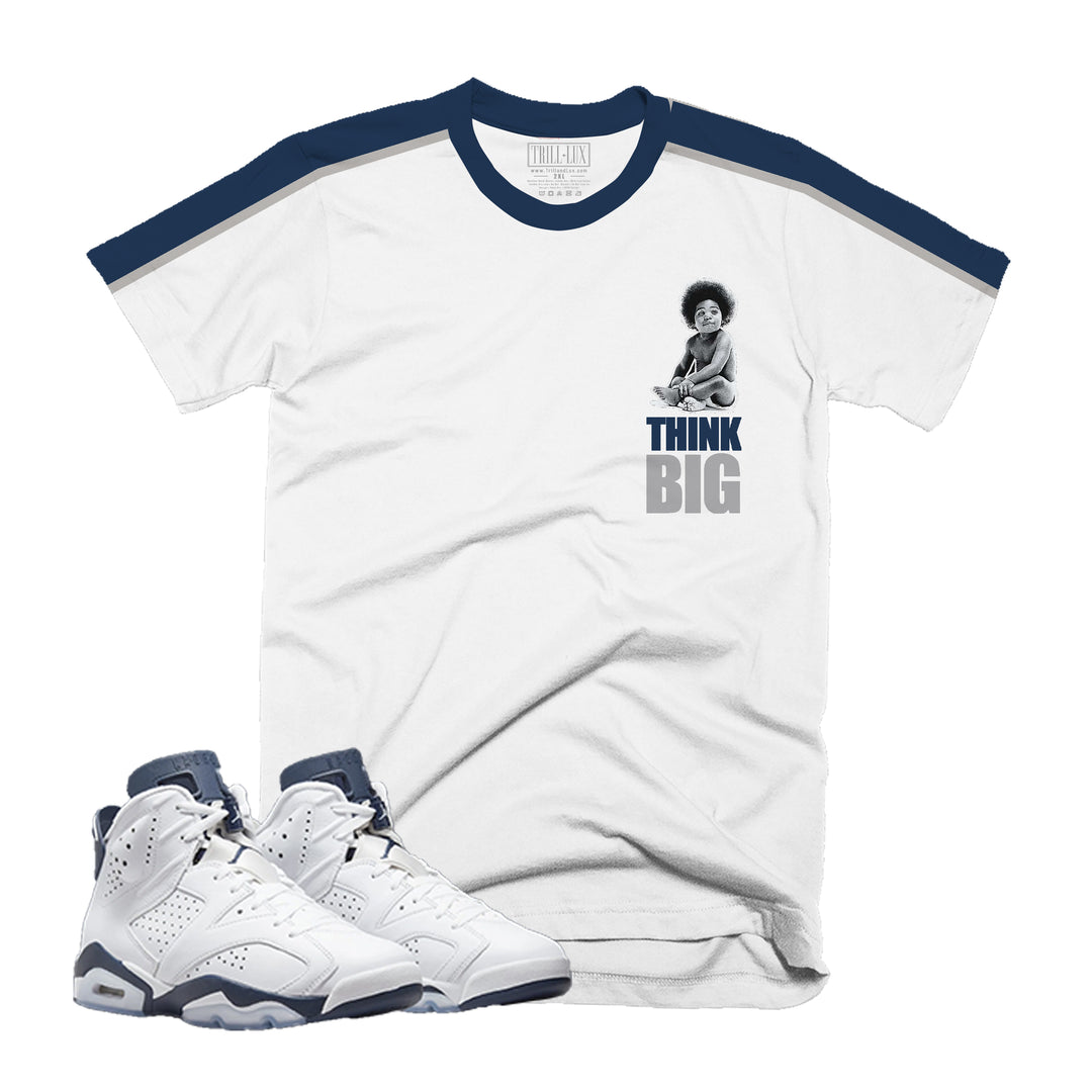 Think Big | Retro Air Jordan 6 Midnight Navy Colorblock T-shirt
