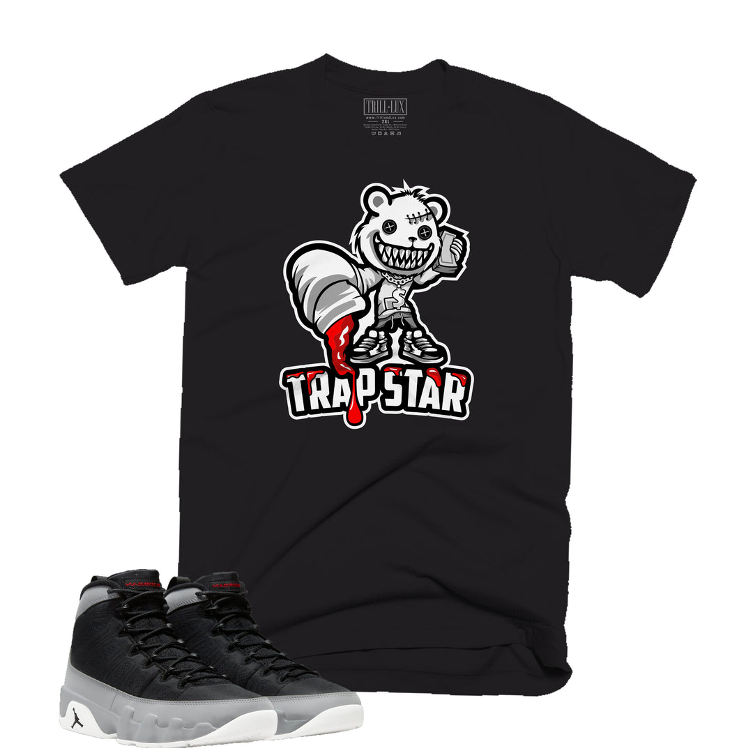 Trap Star Tee | Retro Air Jordan 9 Black and Particle Grey T-shirt
