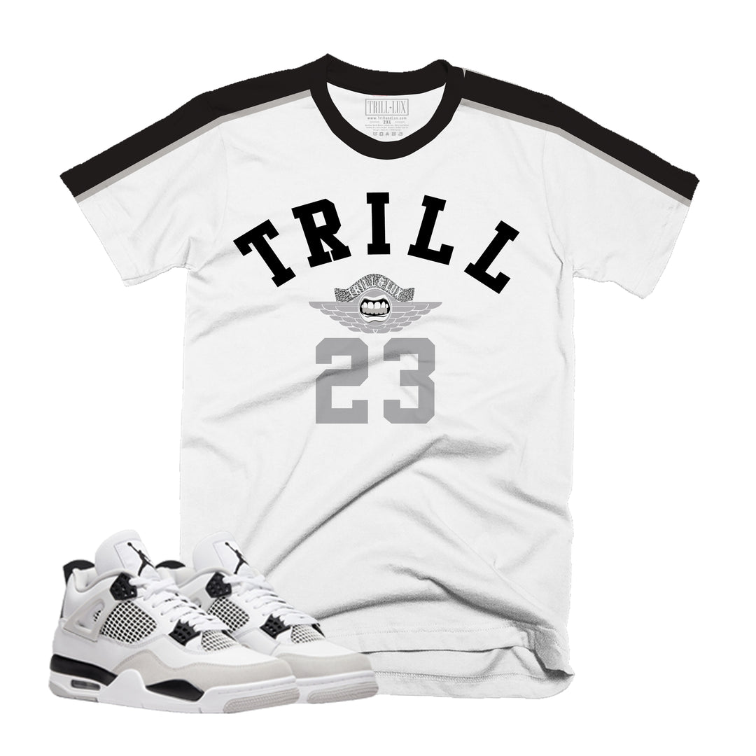 Trill 23 Tee | Retro Air Jordan 4 Military Black Colorblock T-shirt