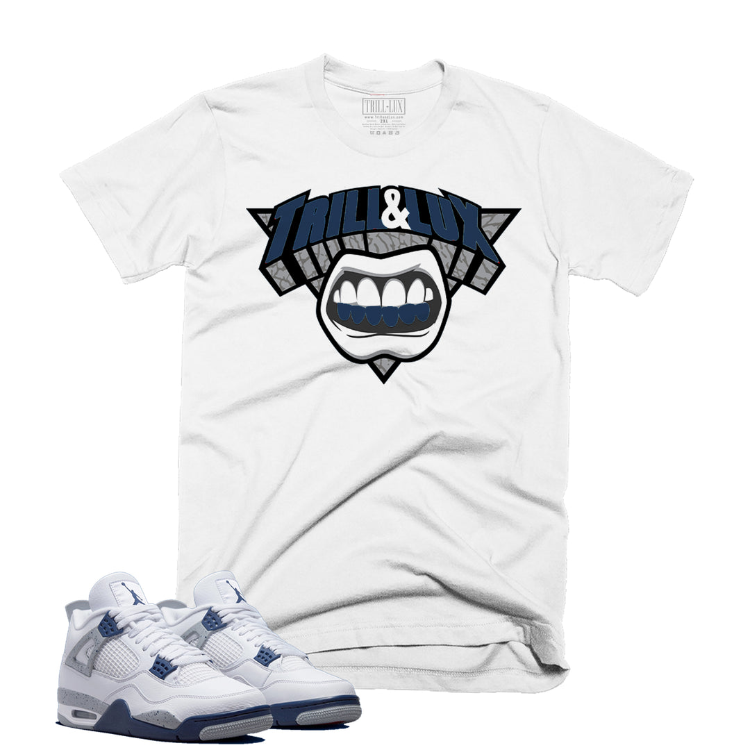 Trill Tee | Retro Air Jordan 4 Midnight Navy Colorblock T-shirt