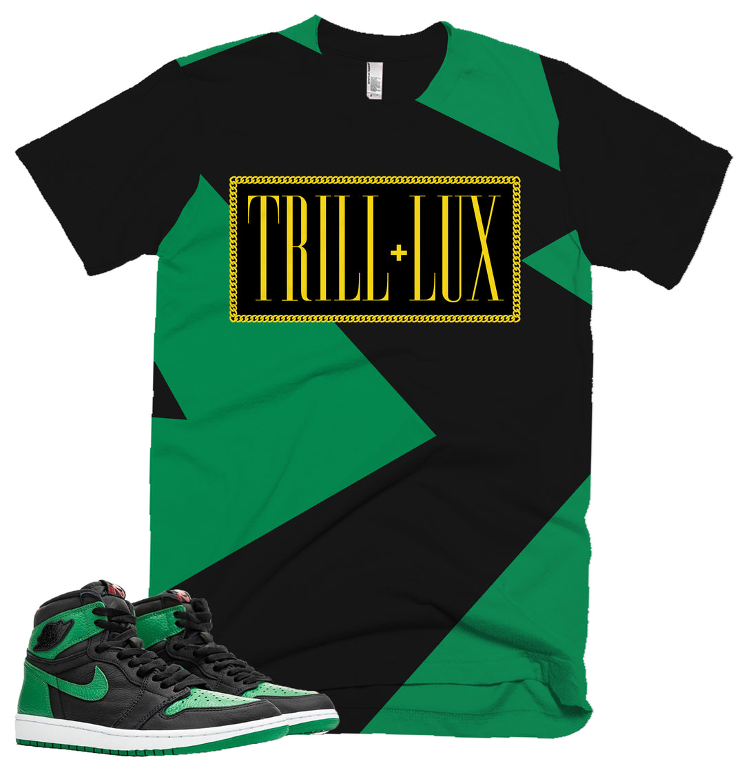 Trill & Lux Fragment Tee | Retro Jordan 1 Pine Green  Colorblock T-shirt