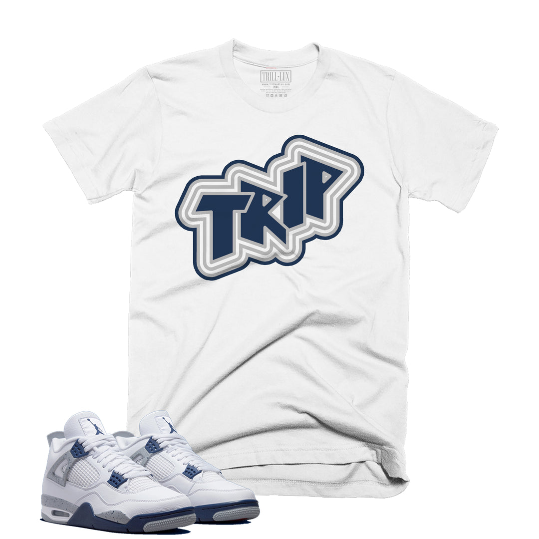 Trip Tee | Retro Air Jordan 4 Midnight Navy Colorblock T-shirt