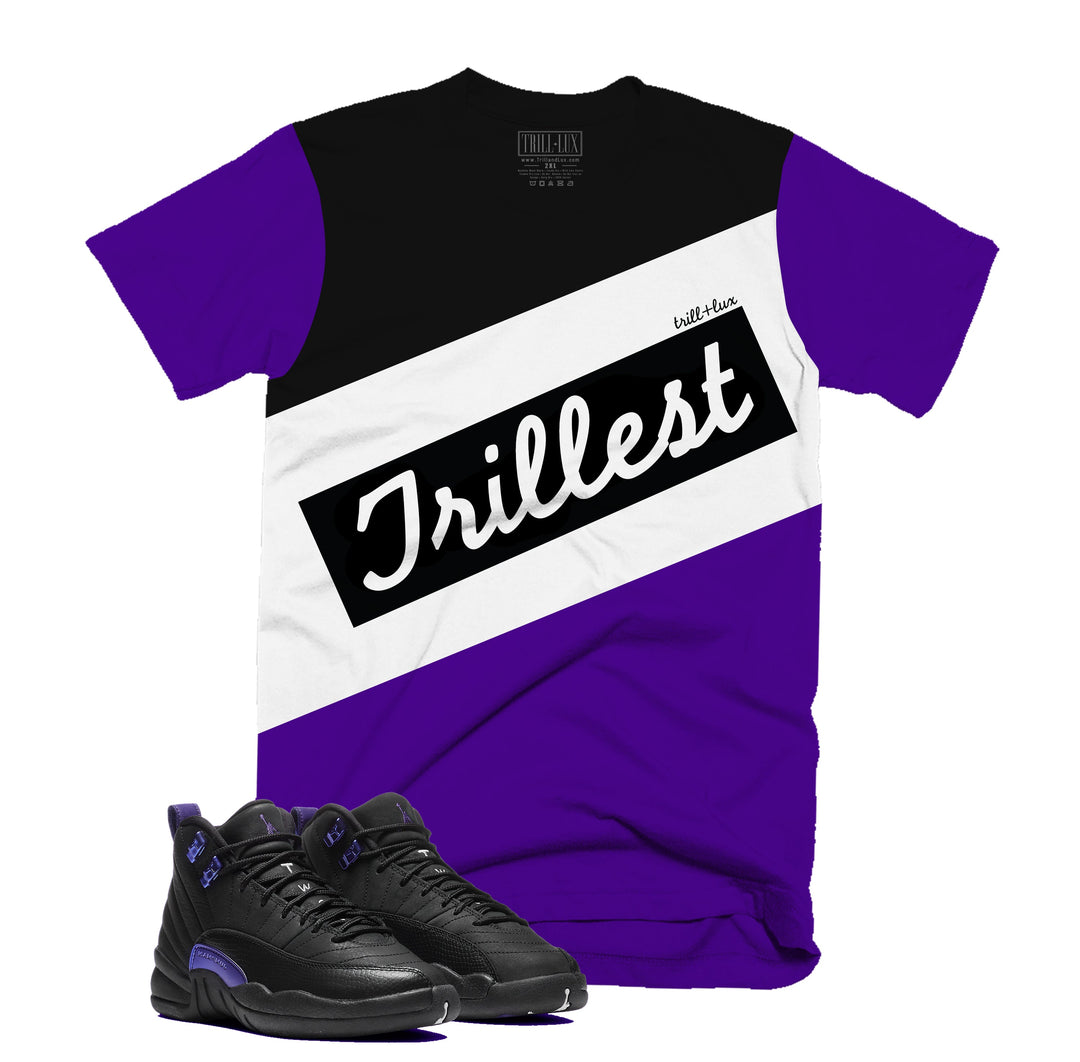 CLEARANCE - Trillest Tee | Retro Air Jordan 12 Black Concord T-shirt | Purple