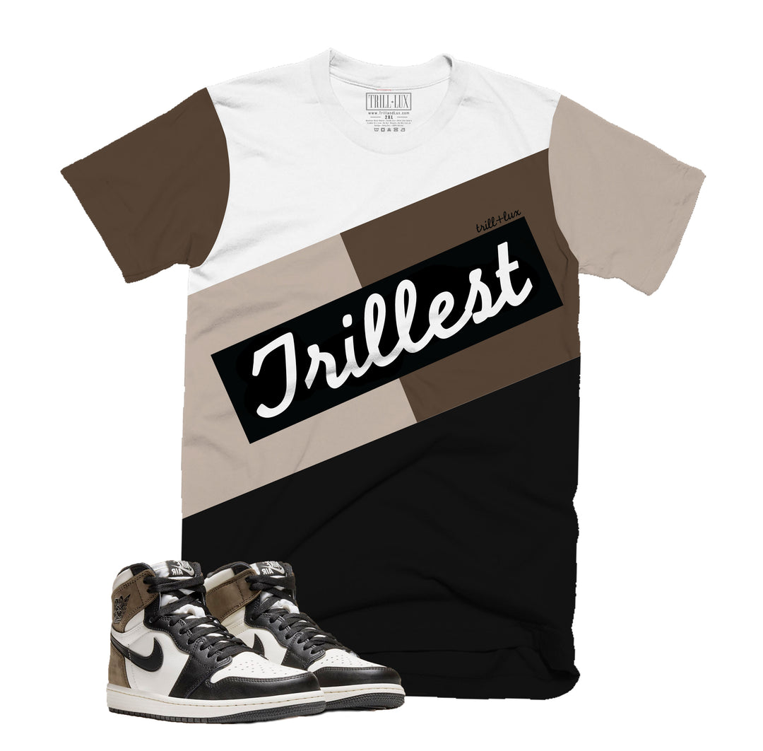 Trillest Tee | Retro Air Jordan 1 Black Mocha Colorblock T-shirt