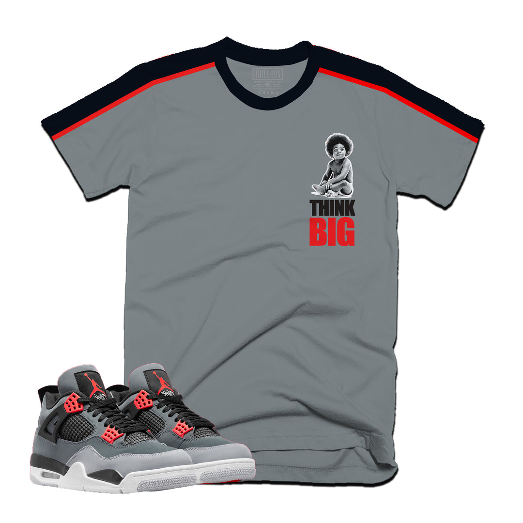 Think BIG Tee | Retro Air Jordan 4 Infrared Colorblock T-shirt