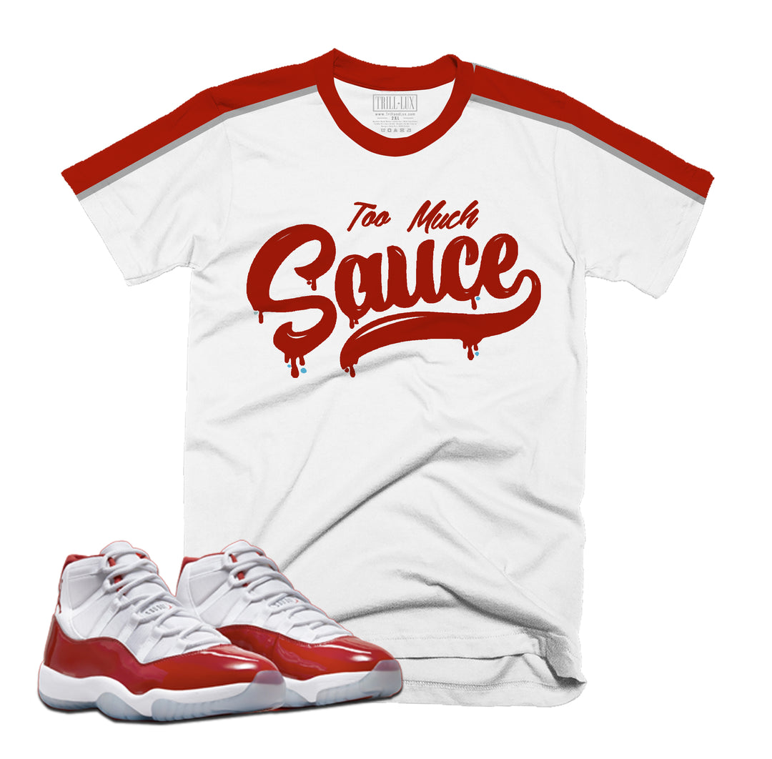 Sauce Tee | Retro Air Jordan 11 Cherry Red T-shirt