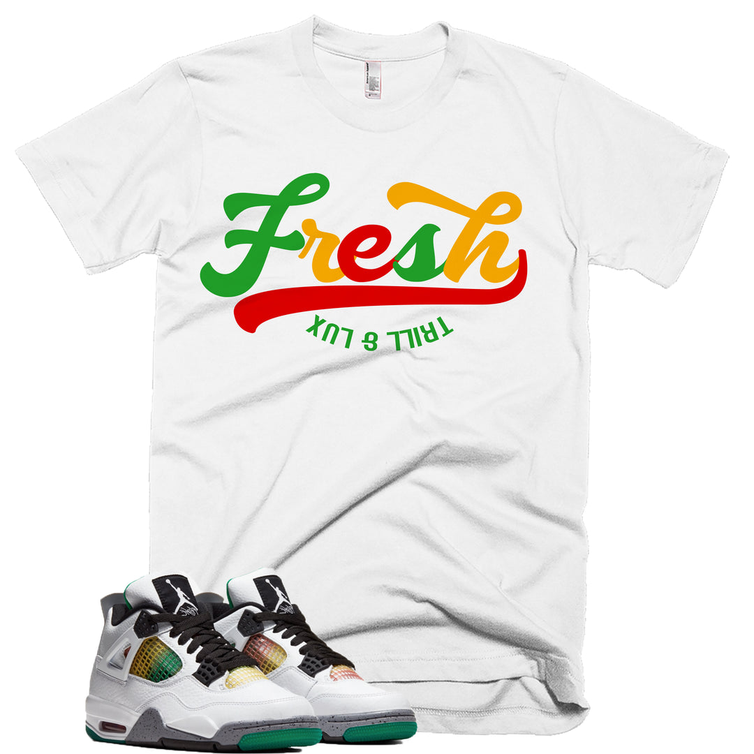 Trill Fresh Tee | Retro Jordan 4 | Lucid Green Rasta |  T-shirt