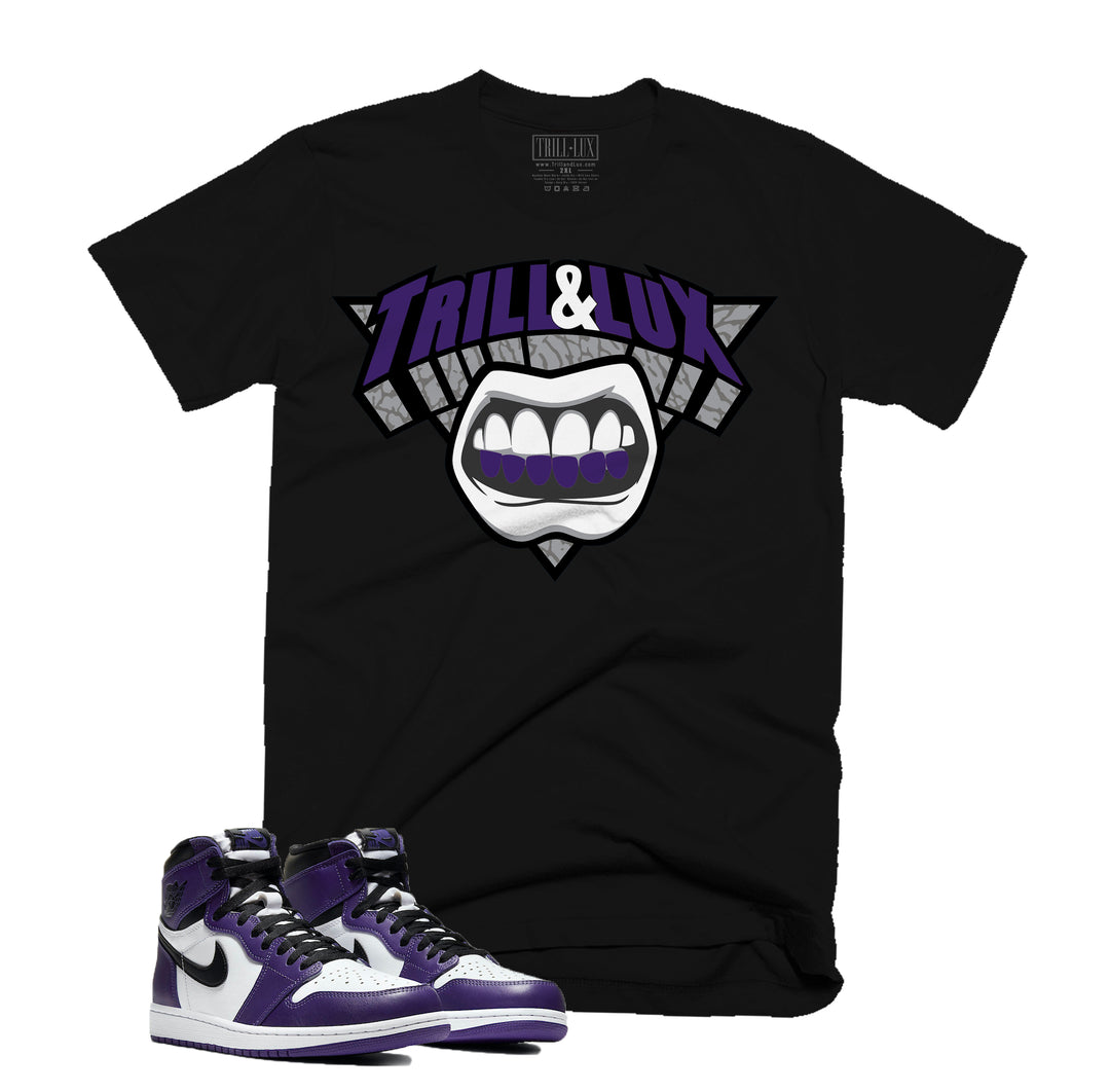 Trill & Lux  I Trill Grill Tee | Retro Jordan 1 Court Purple T-shirt